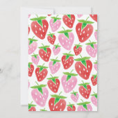 Invitation Fête de première année de baie aquarelle fraise (Dos)