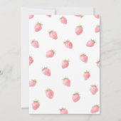 Invitation Fête de première année de la fraise, fille douce c (Dos)