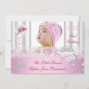 Invitation Fête de première année de petite princesse Photo