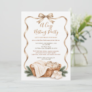 Invitation Fête de préparation de bébé neutre beige et cosy e
