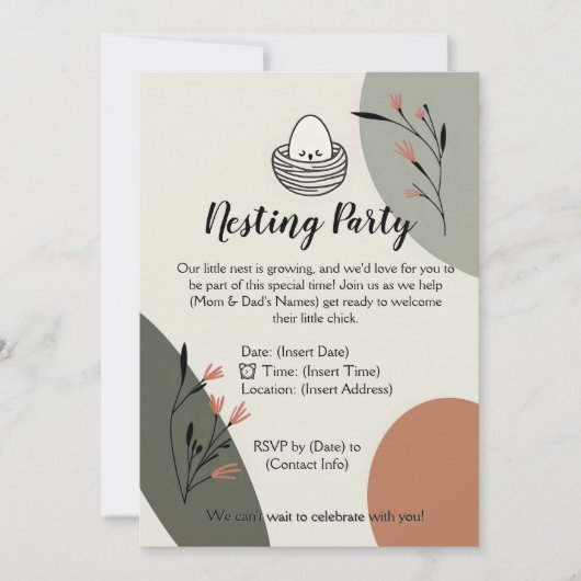 Invitation Fête de préparation pour les futurs parents (Devant)