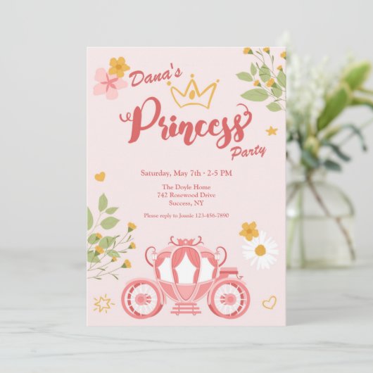 Invitation Fête de Princesse (Debout devant)