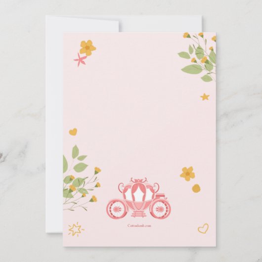 Invitation Fête de Princesse (Dos)