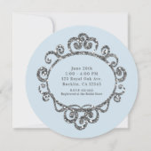 Invitation Fête de Princesse aux Paillettes Argentées pour un (Dos)