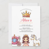 Invitation Fête de Princesse de Conte de Fée (Devant)