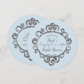 Invitation Fête de Princesse Paillettes Argentées pour Enterr (Devant / Derrière)