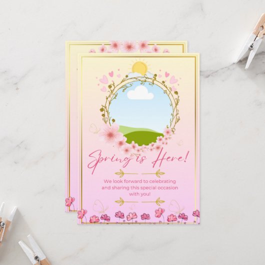 Invitation Fête de printemps (Devant/Arrière en situation)