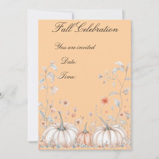 Invitation Fête de pumpkin pour Thanksgiving (Devant)