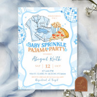 Fête de pyjama Baby Sprinkle Rétro Pastel Bleu