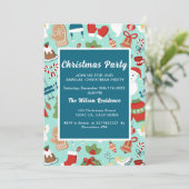 Invitation Fête de pyjama de Noël amusant enfants illustratio (Debout devant)