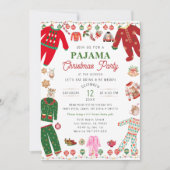 Invitation Fête de pyjama de Noël aquarelle moderne (Devant)