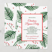 Invitation Fête de Pyjama de Noël Élégante et Éternelle (Devant / Derrière)