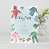 Invitation Fête de Pyjama de Noël Mignonne (Debout devant)