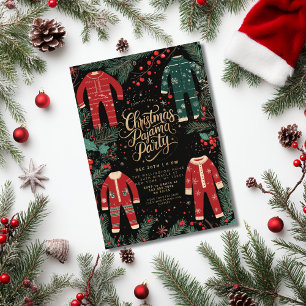 Invitation Fête de Pyjama de Noël Pyjama Élégant de Fêtes