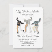 Invitation Fête de pyjama de sucre de Noël laid (Devant)