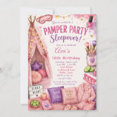 Invitation Fête de pyjama et de détente (Devant)
