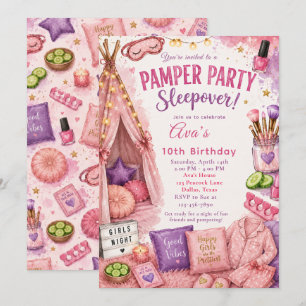 Invitation Fête de pyjama et de détente