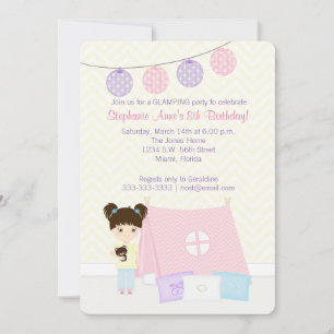 Invitation Fête de pyjama Glamping