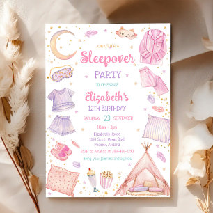 Invitation Fête de pyjama Spa Nuit de détente Anniversaire