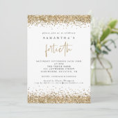 Invitation Fête de quarantième anniversaire Glam Gold Glitter (Debout devant)