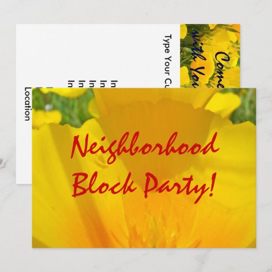 Invitation Fête de quartier ! Annonces d'invitation (Devant / Derrière)