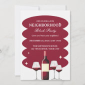 Invitation Fête de quartier au vin rouge (Devant)