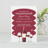 Invitation Fête de quartier au vin rouge (Debout devant)