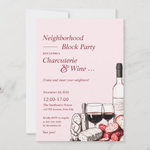 Invitation Fête de quartier Charcuterie & Vin