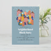 Invitation Fête de quartier de bloc de neige d'hiver (Debout devant)