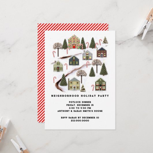 Invitation Fête de quartier de Noël (Devant/Arrière en situation)
