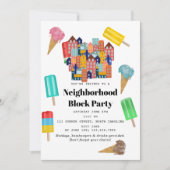Invitation Fête de quartier d'été BBQ Block Party (Devant)