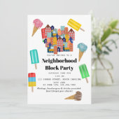Invitation Fête de quartier d'été BBQ Block Party (Debout devant)
