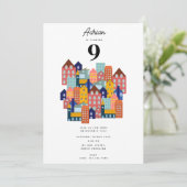 Invitation Fête de quartier Enfants Anniversaire (Debout devant)