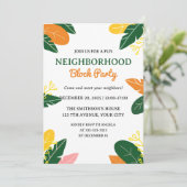 Invitation Fête de quartier estivale et colorée (Debout devant)