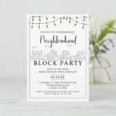 Invitation Fête de quartier | Noir Blanc | BBQ (Debout devant)