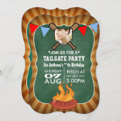 Invitation Fête de queue de baseball rétro sur tableau noir (Devant / Derrière)
