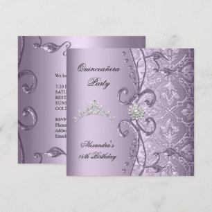 Invitation Fête de Quinceanera 15 ans Damassé Image de Joyau 