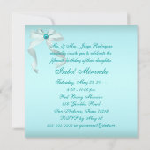 Invitation Fête de Quinceanera bleu sarcelle élégante (Dos)