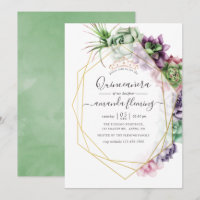 Fête de Quinceañera géométrique aux aquarelles de