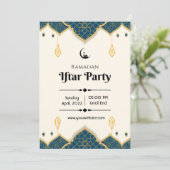 Invitation Fête de Ramadan Iftar minimaliste crème (Debout devant)
