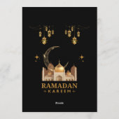 Invitation Fête de Ramadan Kareem à la Fleur d'Or (Dos)