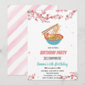 Invitation fête de ramen avec nuit sous les cerisiers en fleu (Devant / Derrière)