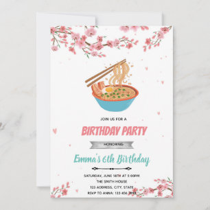 Invitation fête de ramen avec nuitée sous les cerisiers en fl