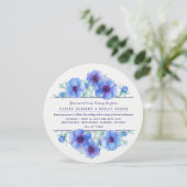 Invitation Fête de réception anémonique bleue (Debout devant)