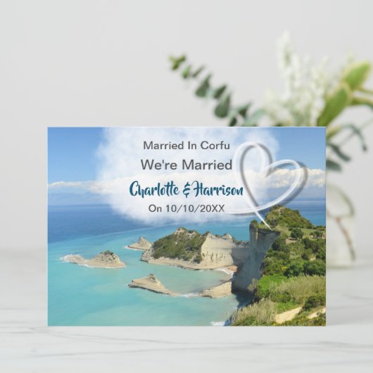 Invitation Fête De Réception De Mariage À Corfou (Debout devant)