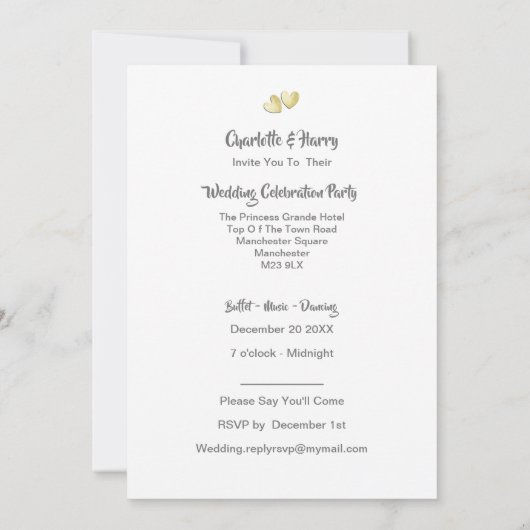 Invitation Fête De Réception De Mariage Au Mexique (Dos)