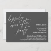 Invitation Fête de réception de mariage gris Happily Ever Aft (Devant)