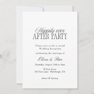 Invitation Fête de réception de mariage « Heureux pour toujou