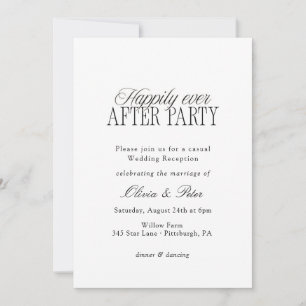 Invitation Fête de réception de mariage « Heureux pour toujou