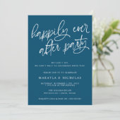 Invitation Fête de réception de mariage Navy Happily Ever Aft (Debout devant)